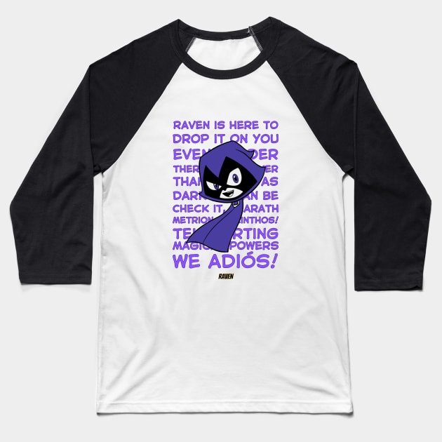 Teen Titans Go To The Movies - Raven Baseball T-Shirt by THINK. DESIGN. REPEAT.